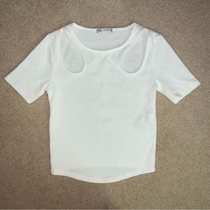 Zara Ribbed Cutout Top